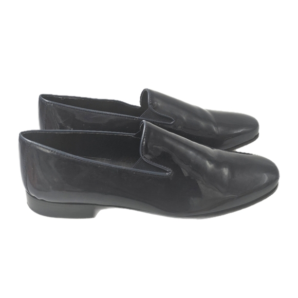 Duca by Matiste Navy Patent Leather Smoking Slipper Loafers Almond Toe Size 40 E main image 8